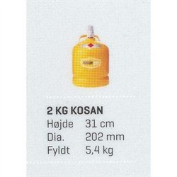 Salg af 2 kg gas Kosan (gul)